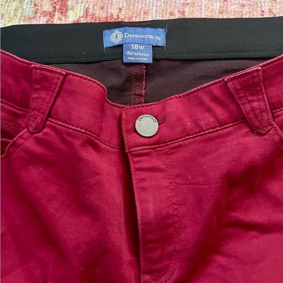 Democracy Natalie Ab Solution Colored Jean Burgundy NWOT - Picture 3 of 7